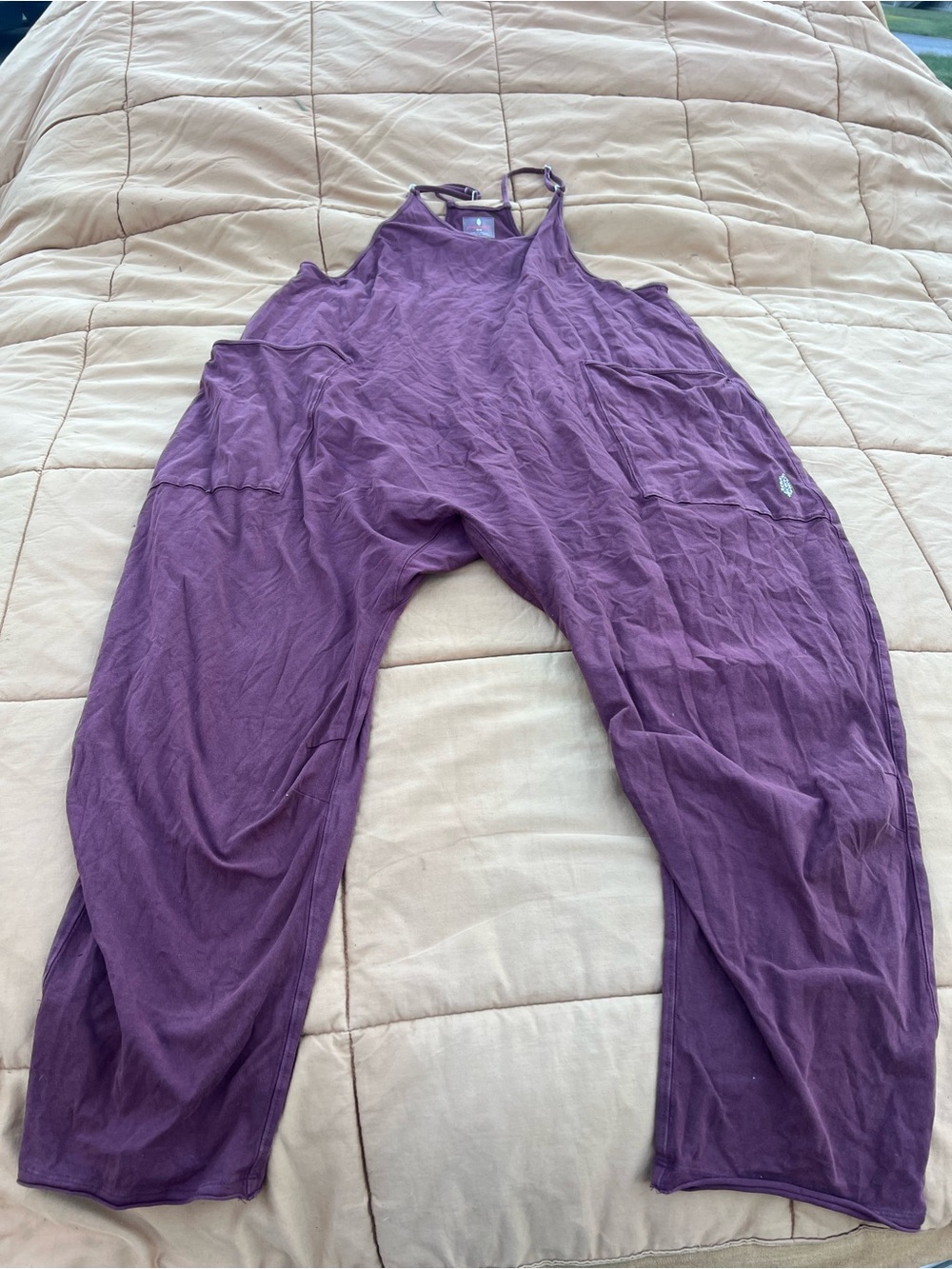 FP Movement Plum Hot Shot Harem Jumpsuit Baggy Oversized Boho Yoga Size Medium